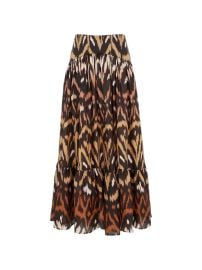 ZIMMERMANN Aster Silk Midi Skirt | Brown | FARFETCH at Farfetch